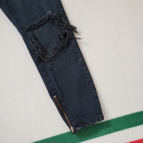 One Teaspoon Black Freebirds Distressed Jeans Size 25 - Picture 9 of 13